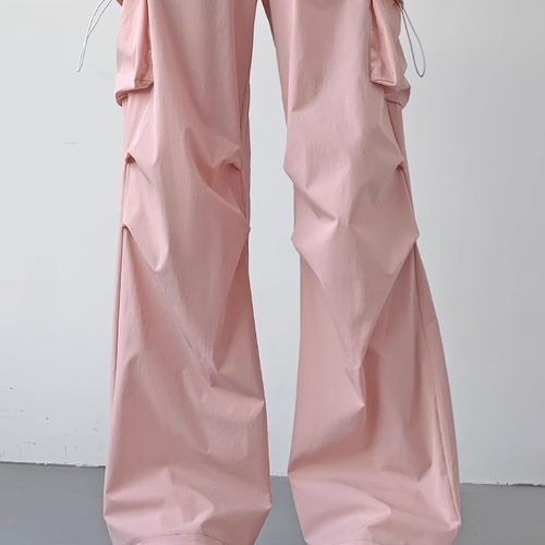 清仓捡漏粉色工装裤女裤子夏季
