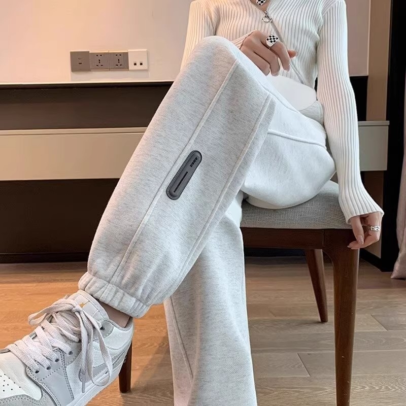 加绒加厚休闲运动哈伦裤女秋冬款