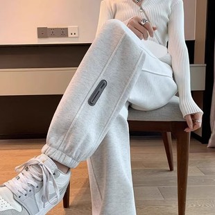 宽松高腰束脚萝卜裤 女秋冬新款 加绒加厚休闲运动哈伦裤 清仓捡漏
