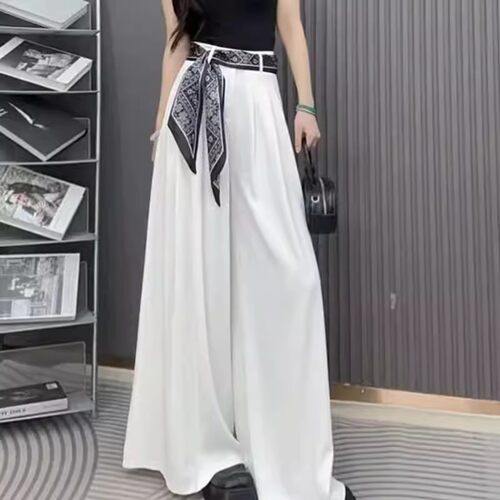 夏季高腰显瘦阔腿裤休闲西装裤女
