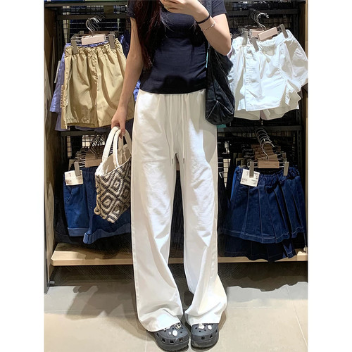 梨型身材白色运动休闲裤女春秋季