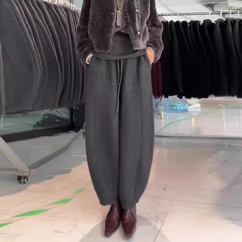 清仓捡漏灰色休闲阔腿裤女冬季加绒加厚裤子香蕉阔脚直筒奶奶裤子,女装/女士精品,大码裤装,淘宝优惠券,粉丝福利购,淘宝优惠卷