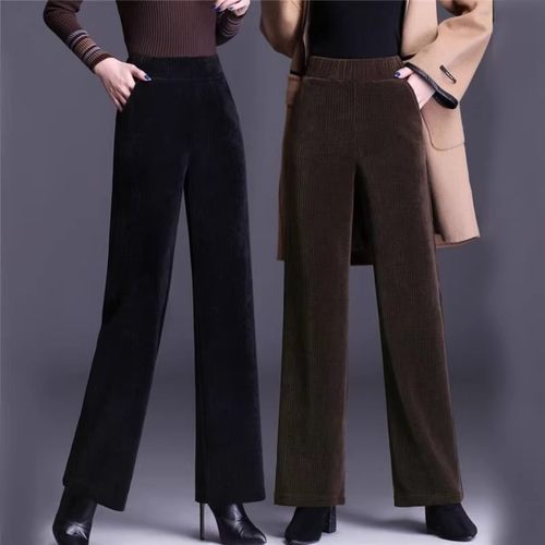 加绒裤子女秋冬加厚雪尼尔直筒裤