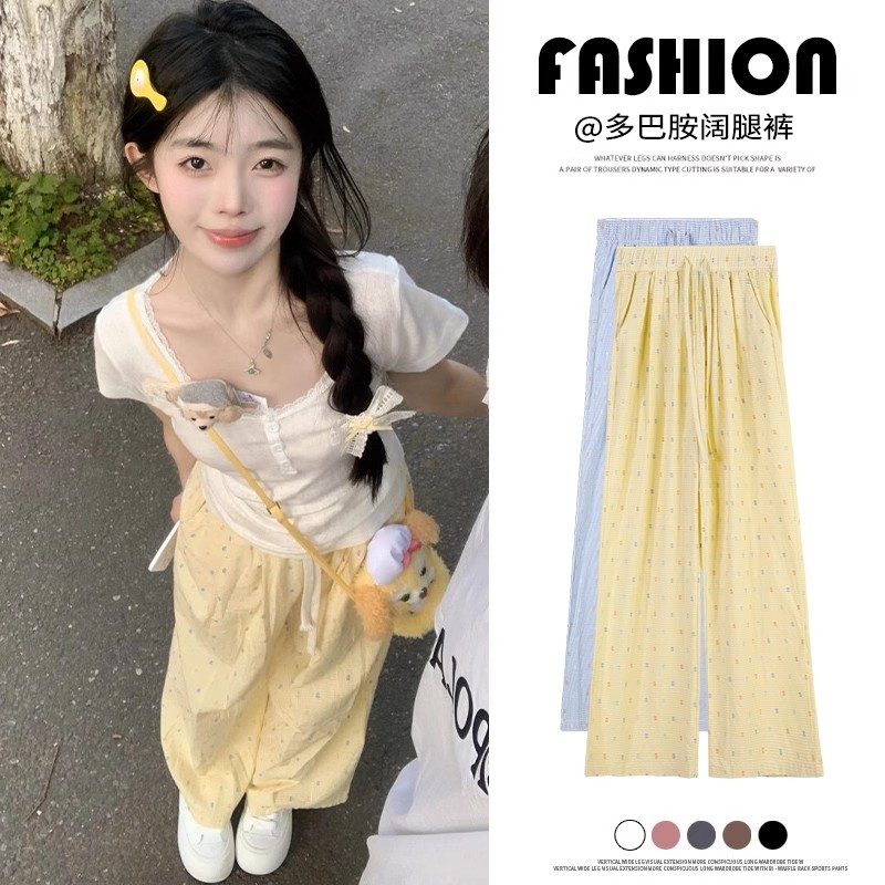 多巴胺波点阔腿裤女春夏季山本裤