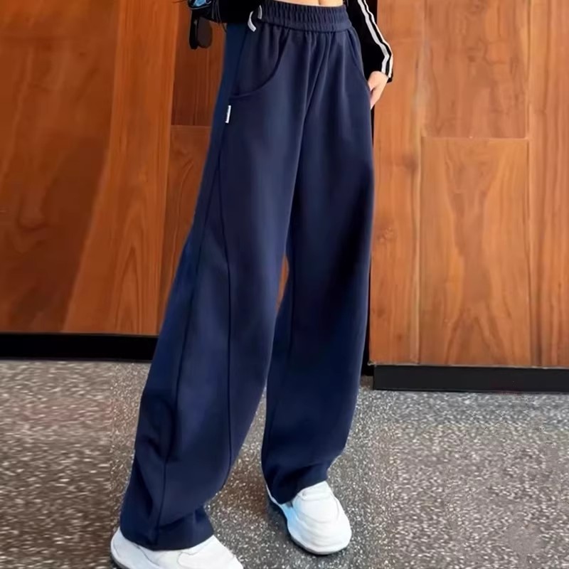 香蕉阔腿裤女秋冬加绒镰刀小个子