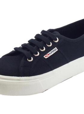 代购Superga女士帆布鞋舒适穿着轻便易穿防滑鞋底日常通勤深蓝色