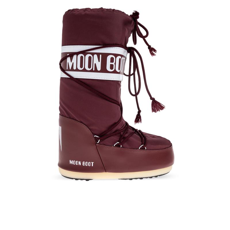 MOON BOOT女士雪地靴防潮保暖透气防滑高筒系带抽绳设计织物外层