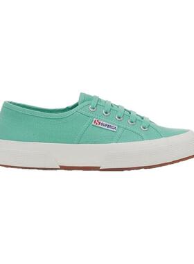 代购Superga女士运动板鞋轻便透气耐磨舒适浅绿色织物鞋面