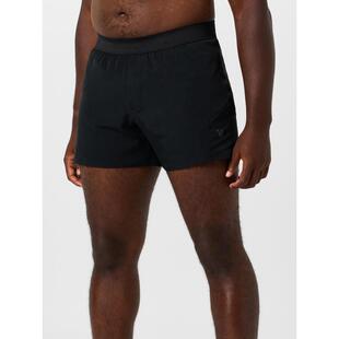 代购Vuori男士跑步短裤透气贴身支撑防滑多口袋设计黑色内置衬里