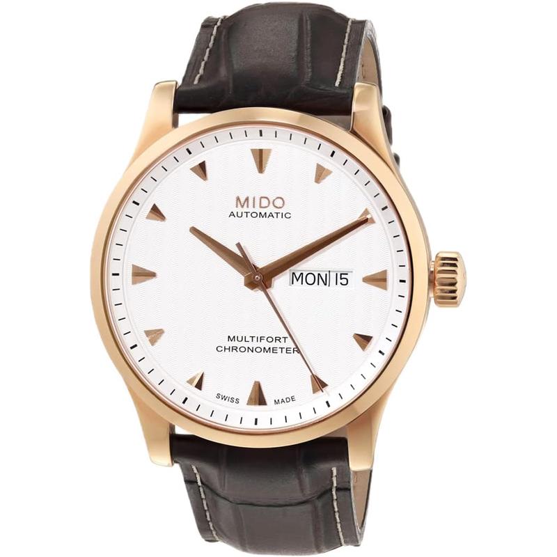 Mido/美度瑞士腕表银盘自动机械男表mm玫瑰金表壳皮带