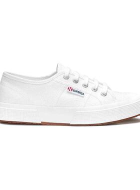 代购Superga男士低帮板鞋舒适轻便透气耐磨白色系带厚底橡胶底