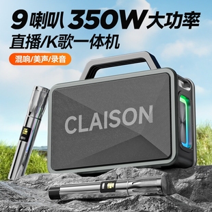 350W大功率蓝牙音箱话筒音响一体音质户外便携K歌低音炮麦克风高
