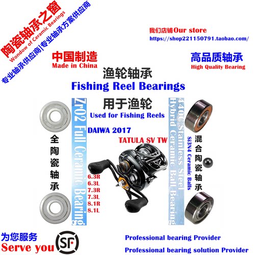17蜘蛛SV远投陶瓷轴承|DAIWA TATULA SV TW 6.3/7.3/8.1 Bearing