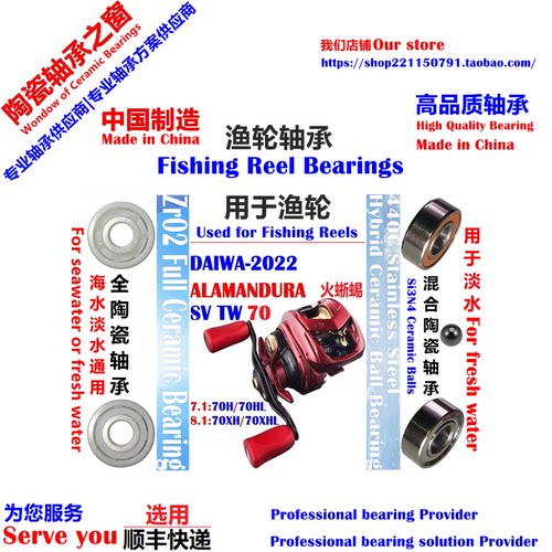 22火蜥蜴SV70陶瓷轴承|22 DAIWA SALAMANDURA SV TW70 Bearing