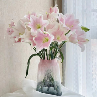 粉色铁炮百合鲜花云南基地直发水养鲜切花家用水培插花顺丰包邮