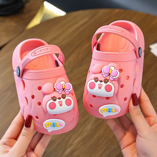 宝宝拖鞋女儿童女夏季中小童洞洞软底外出婴幼儿防滑包头女童可爱
