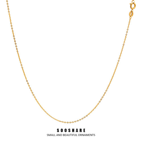 O字型项链无吊坠素链18K黄金色