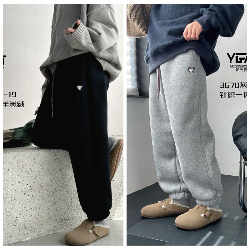 阳光爱橦2024冬新款男女童加绒休闲裤羊驼绒针织裤中大童儿童3670,童装/婴儿装/亲子装,裤子,淘宝优惠券,粉丝福利购,淘宝优惠卷
