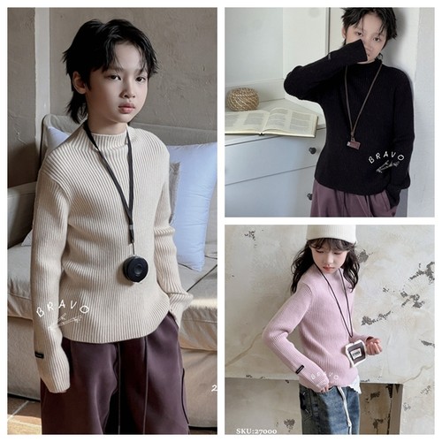 布芮欧2024秋冬男童圆领毛衣儿童