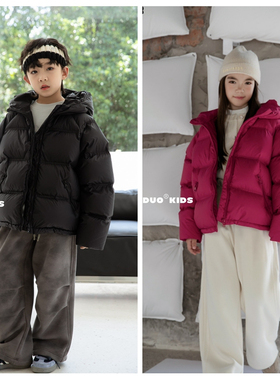 牛哆哆2024冬新款男童女童短款羽绒服外套儿童白鸭绒童装潮34272