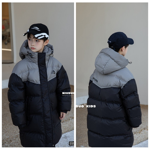 牛哆哆2024冬男童中长款羽绒服