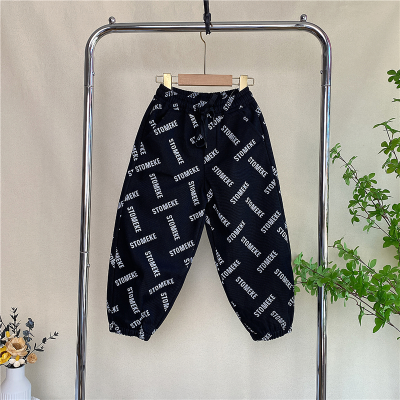 木瓜汁2022冬新款男童加绒休闲裤