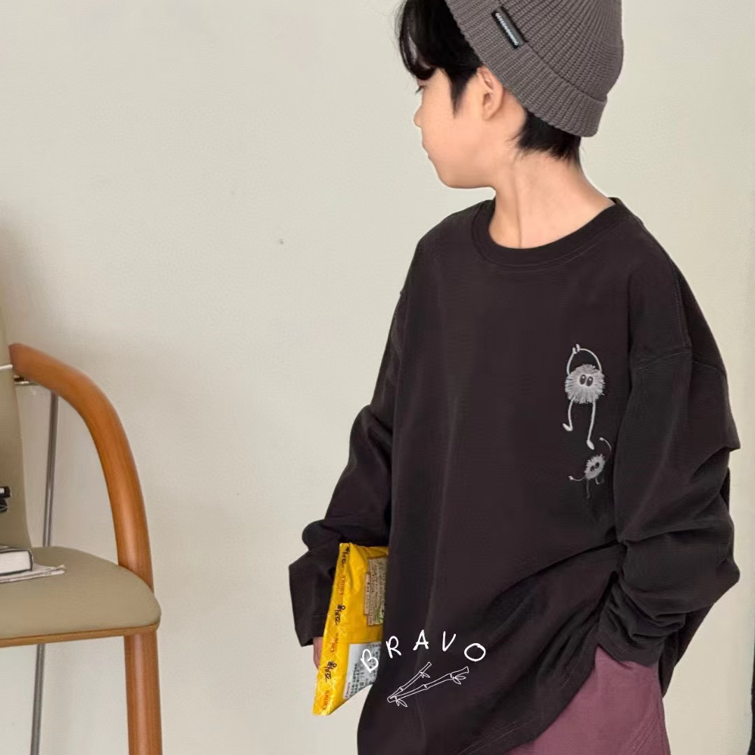 布芮欧2025秋新款男童女童纯棉长袖T恤中大童儿童童装潮86580,童装/婴儿装/亲子装,T恤,淘宝优惠券,粉丝福利购,淘宝优惠卷