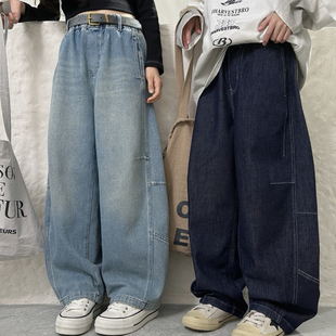 大童亲少年儿童潮3771 宽松百搭韩版 阳光爱橦春新款 男童女童牛仔裤