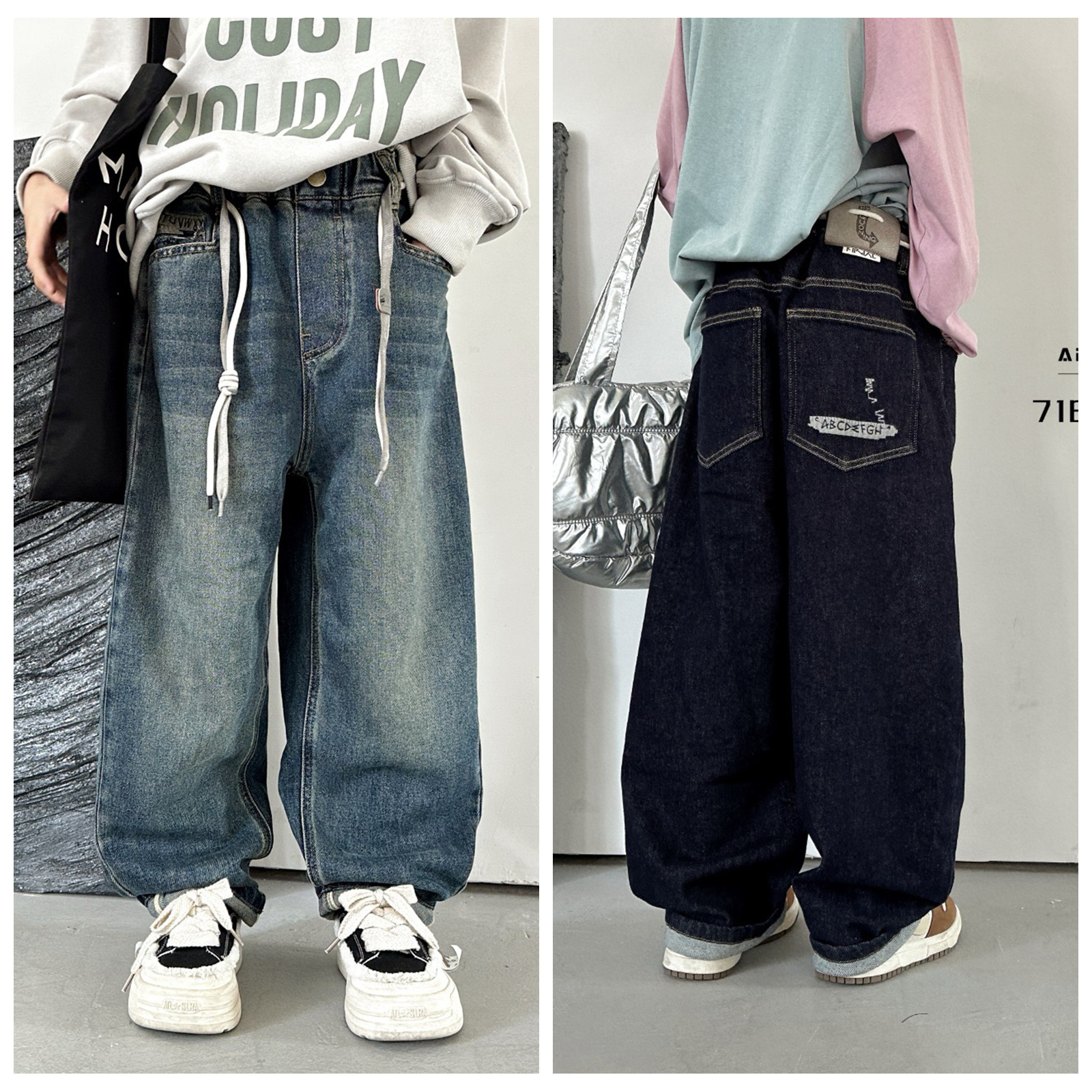 爱木橦品牌秋新款男童女童牛仔裤老爹裤百搭裤子韩版中大童儿童潮,童装/婴儿装/亲子装,裤子,淘宝优惠券,粉丝福利购,淘宝优惠卷