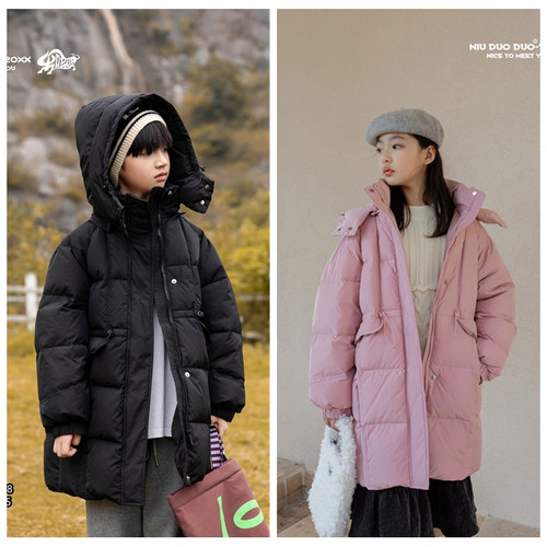 牛哆哆2023冬男女童中长款羽绒服