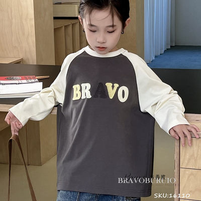 布芮欧2025秋新款男女童长袖T恤