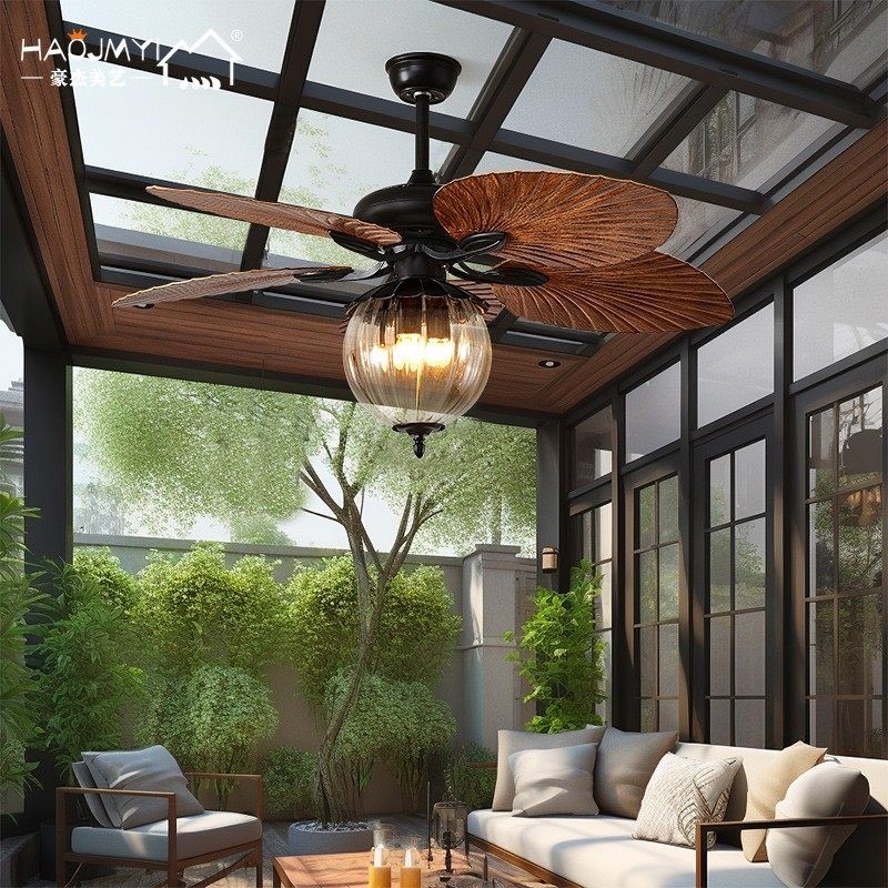 户外凉亭风扇灯复古阳台美式客厅风扇灯餐厅吊扇灯玻璃阳光房创意,家装灯饰光源,风扇灯,淘宝优惠券,粉丝福利购,淘宝优惠卷