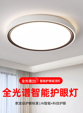 原木公主卧室灯现代简约新款led吸顶灯主卧北欧房间灯超薄餐厅灯