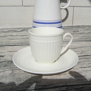外贸原单美国名品mikasa 白色咖啡杯 欧式下午茶杯 陶瓷红茶杯碟