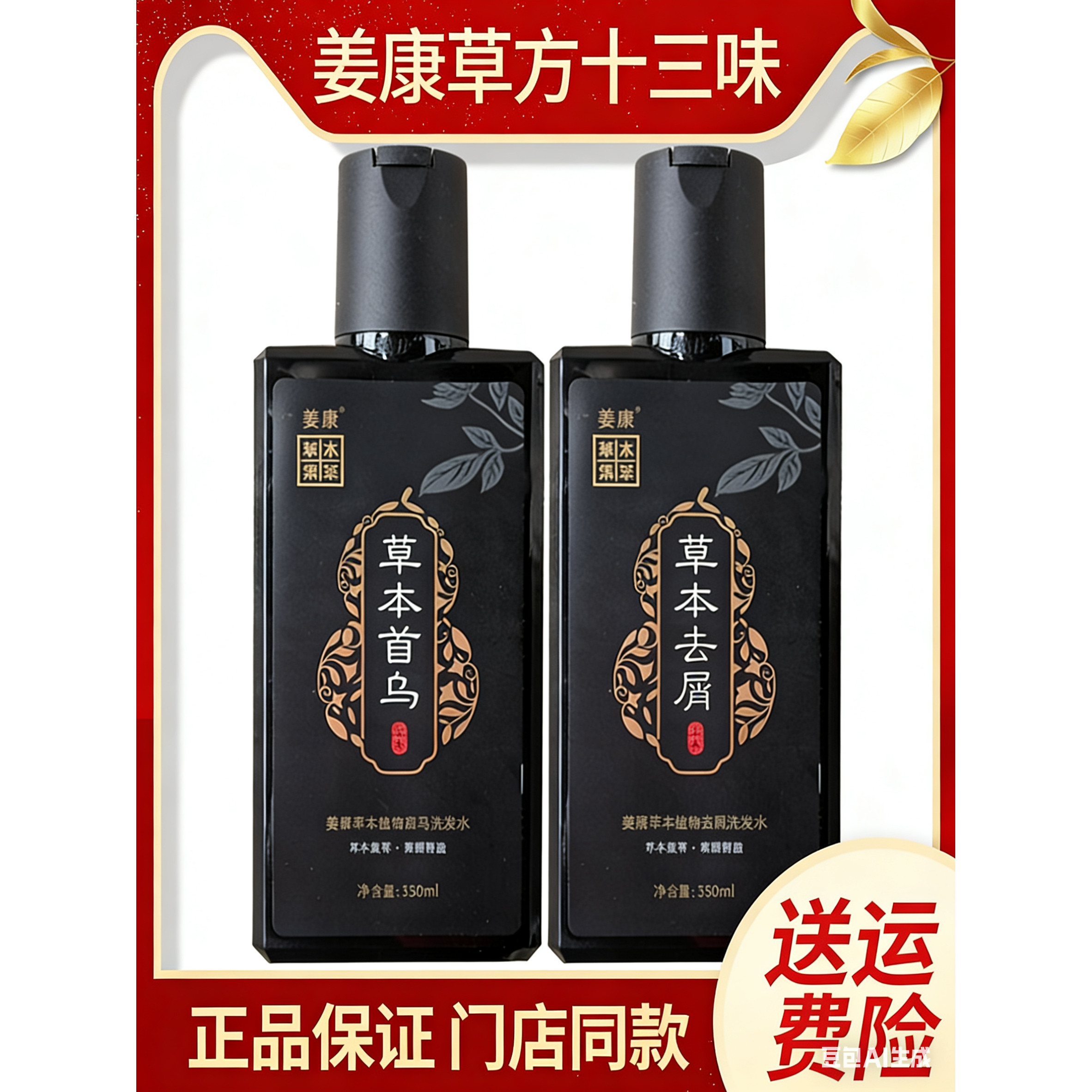 姜康洗发水草方十三味去屑控油清爽毛囊生姜养护男女士正品