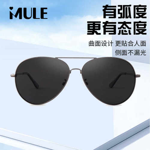 飞行员式超轻太阳眼镜偏光复古