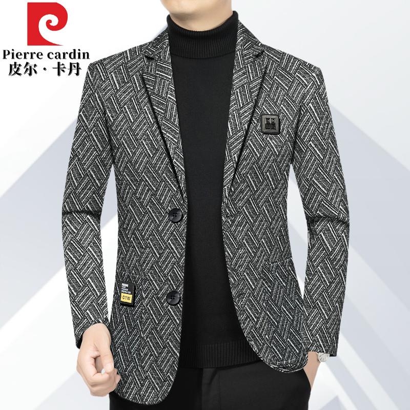 皮尔卡丹正品男装春夏新款男士休闲西服上衣薄款修身帅气西装外套