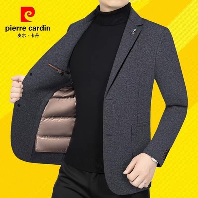 可脱卸羽绒内胆双面呢西装外套