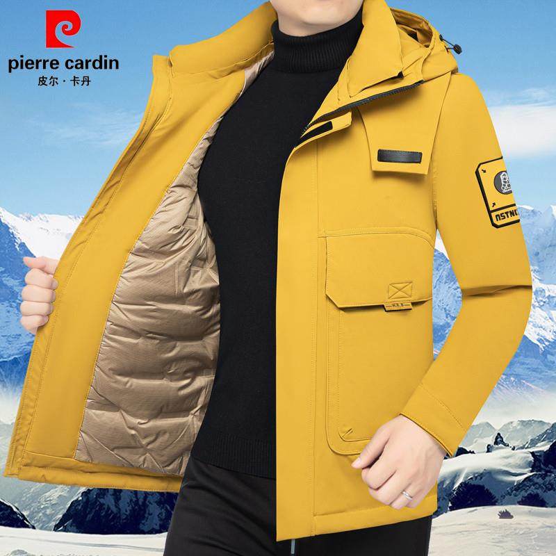 2025冬季新款皮尔卡丹男士羽绒服鸭绒加厚户外中年保暖冲锋衣外套