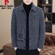 呢子大衣男 冬装 翻领毛呢外套中青年休闲时尚 夹克短款 皮尔卡丹男士