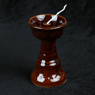 陶瓷莲花长明灯追悼会布置灵堂殡葬丧葬下葬需要放油送灯芯