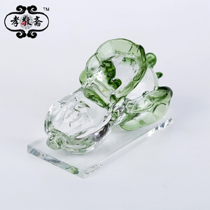 水晶摆件白菜寓意骨灰盒墓地一条龙摆财百财随葬殡葬安葬墓穴摆件