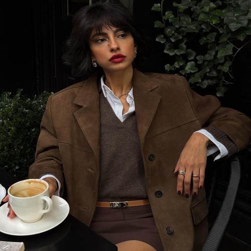 博主同款美拉德外套设计感