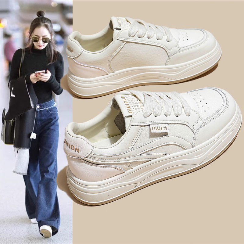 【甄选推荐】德训小白板鞋女厚底