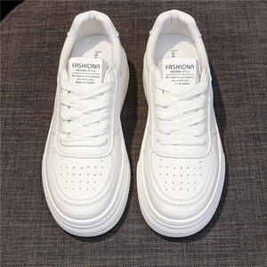 小白鞋女百搭春秋平厚底增高松糕2026夏季透气新款爆休闲运动板鞋