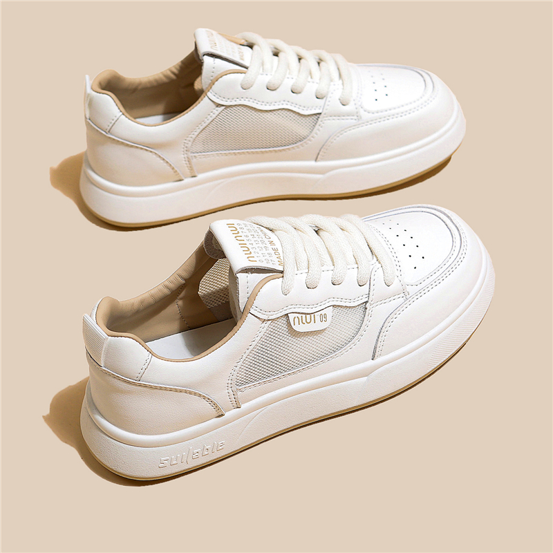 【甄选推荐】小白板鞋女厚底网面