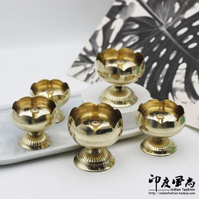 印度进口黄铜佛油灯家用供奉摆件