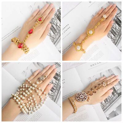 印度风尚进口手链戒指一体