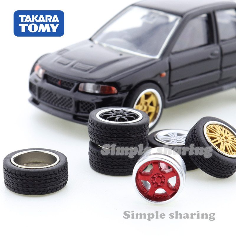 tomy多美卡 风火轮 1:64 改装合金车轮圈 轮毂 刹车 橡胶轮胎轮子