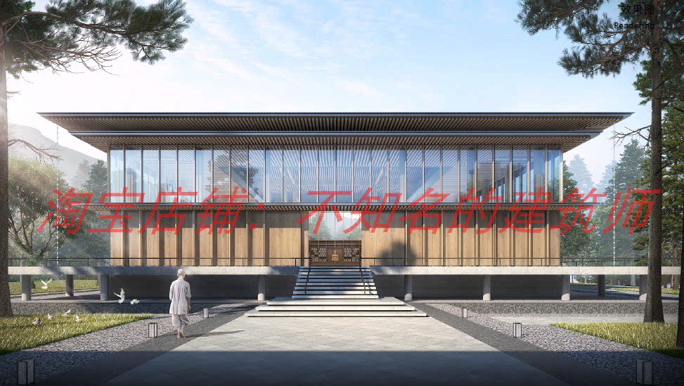 【GOA】杭州灵隐寺文化功能暨佛学院建筑方案文本103页+CAD 236MB